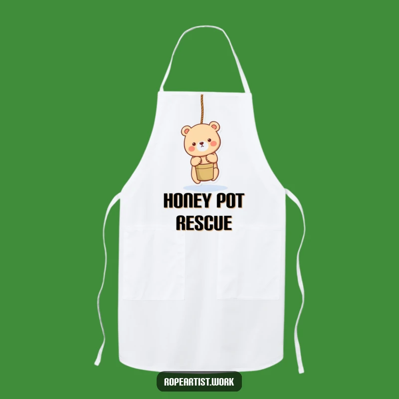 Funny Bear Apron - Adorable Rope Helper Design, Perfect Gift for Bakers