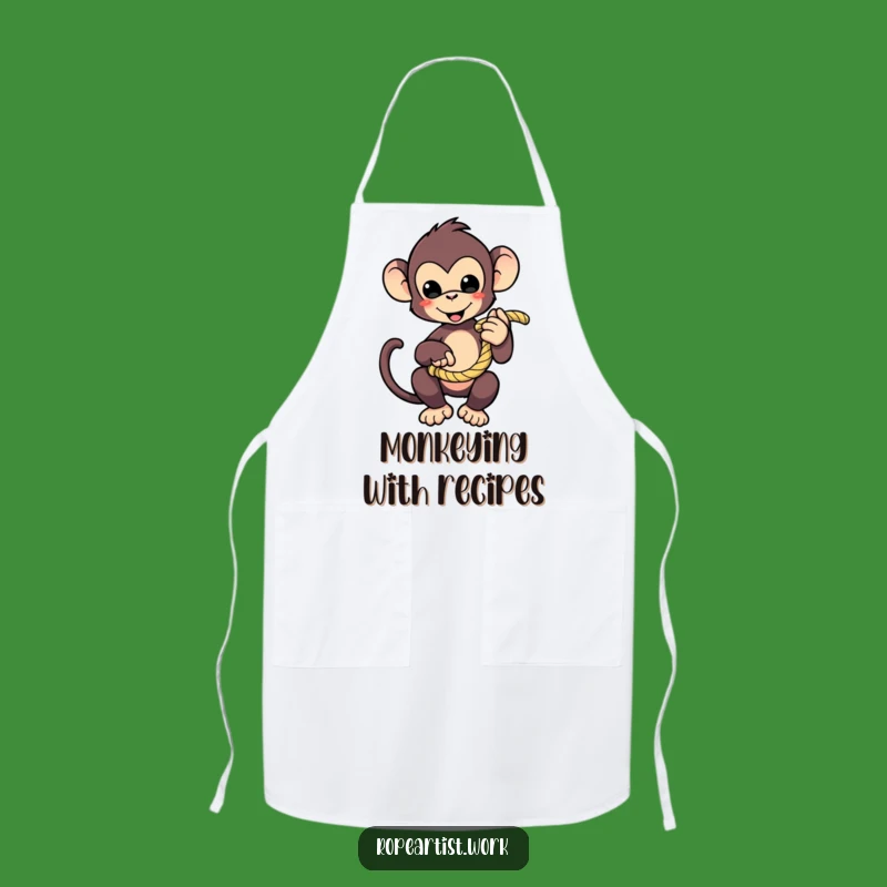 Funny Monkey Apron - Playful Chef Character Rope Design, Great Cooking Gift