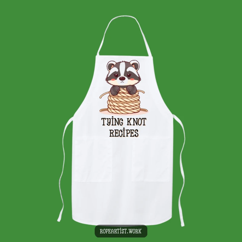 Funny Kawaii Badger Apron: Cook with Balance, Chef for a Hilarious Gift