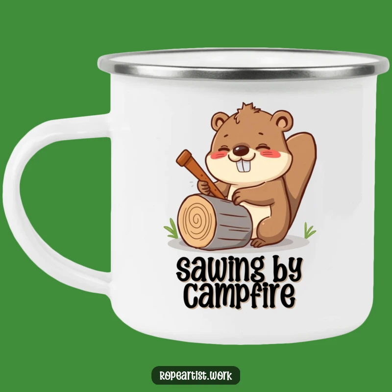 Durable Funny Kawaii Beaver Camping Mug: Cheerful Sawyer Outdoor Gift