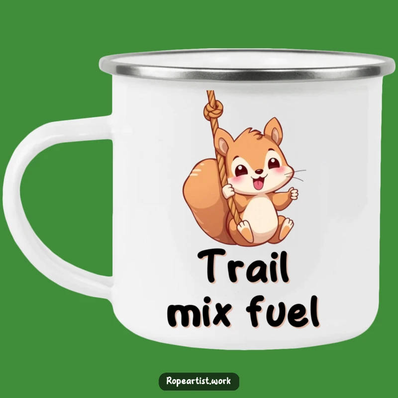 Funny Squirrel Camping Mug - Kawaii Swinging Rope Cup, Cute Outdoor Gift
