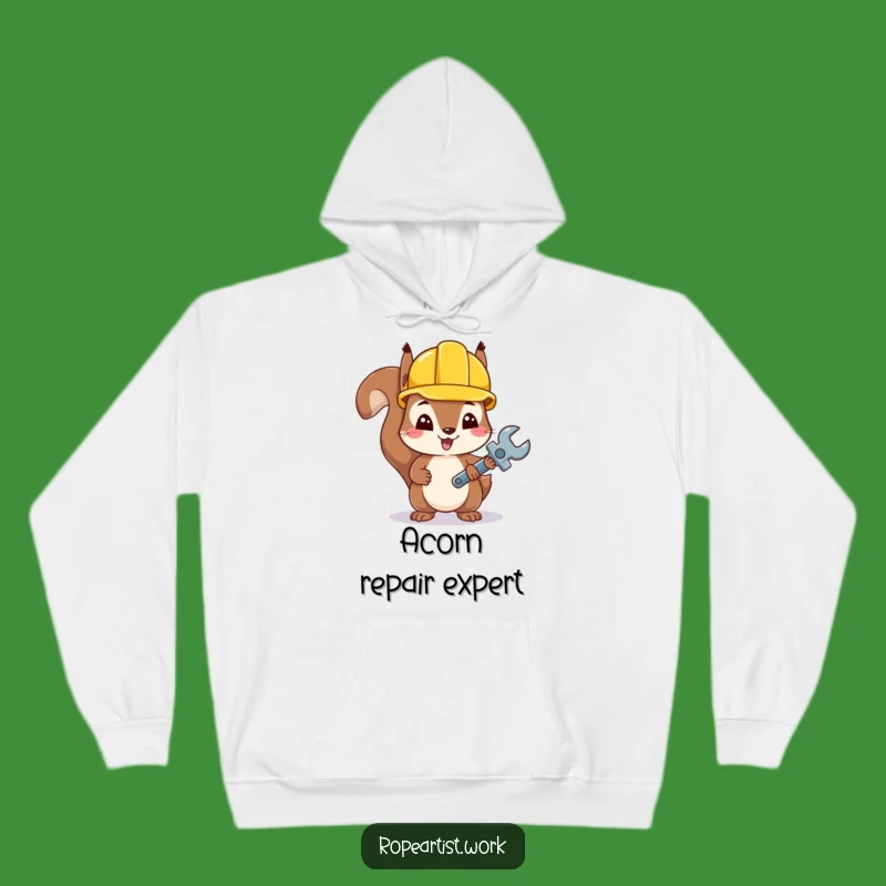 Cozy Funny Kawaii Squirrel Hoodie: Wrench Ready Warmth Gift