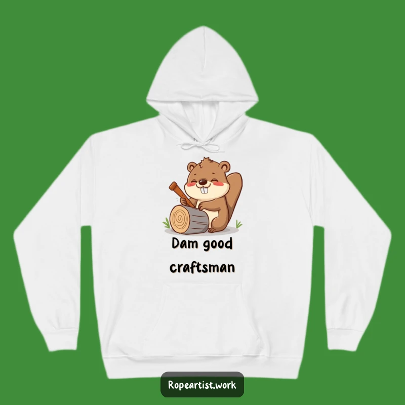 Cozy Funny Kawaii Beaver Hoodie: Sawing Comfort Woodworker Gift