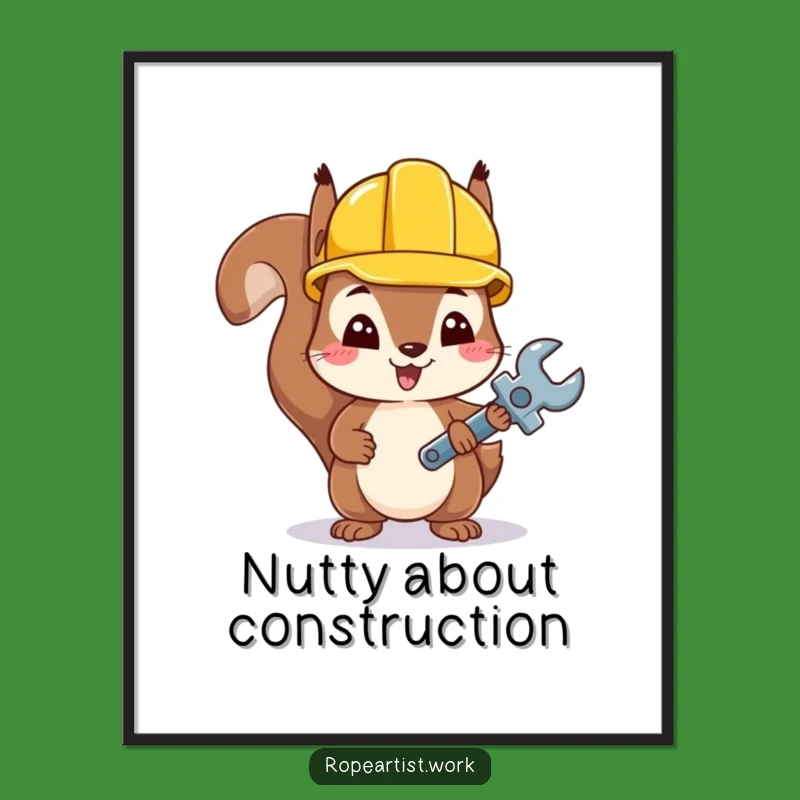 Free Printable Wall Art: Funny Squirrel Builder, Hilarious Downloadable Decor Gift