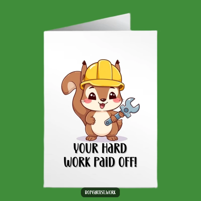 Free Printable Congrats Card: Humorous Squirrel Builder, Perfect Downloadable Gift
