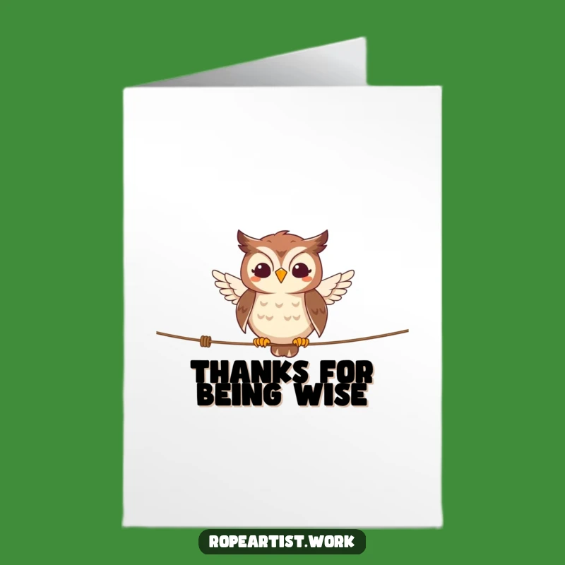 Free Printable Thank You Card: Owl Tightrope Gratitude, Downloadable & Clever Gift