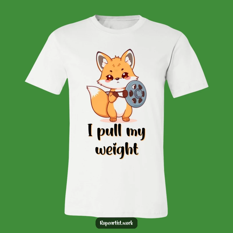 Funny Kawaii Fox Pulley T-Shirt: Focused Animal Mechanic for a Great Funny Gift Tee