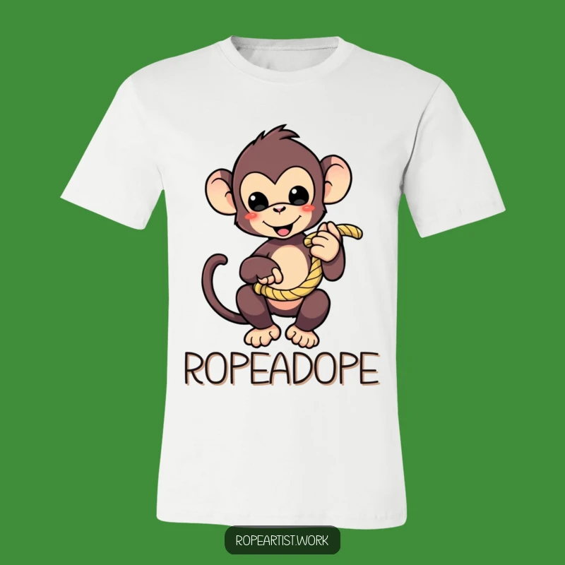 Funny Monkey T-Shirt - Playful Character Rope Design, Perfect Hilarious Gift