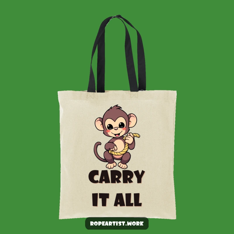 Funny Monkey Tote Bag - Playful Character Rope Accessory, Perfect Eco-Friendly Gift