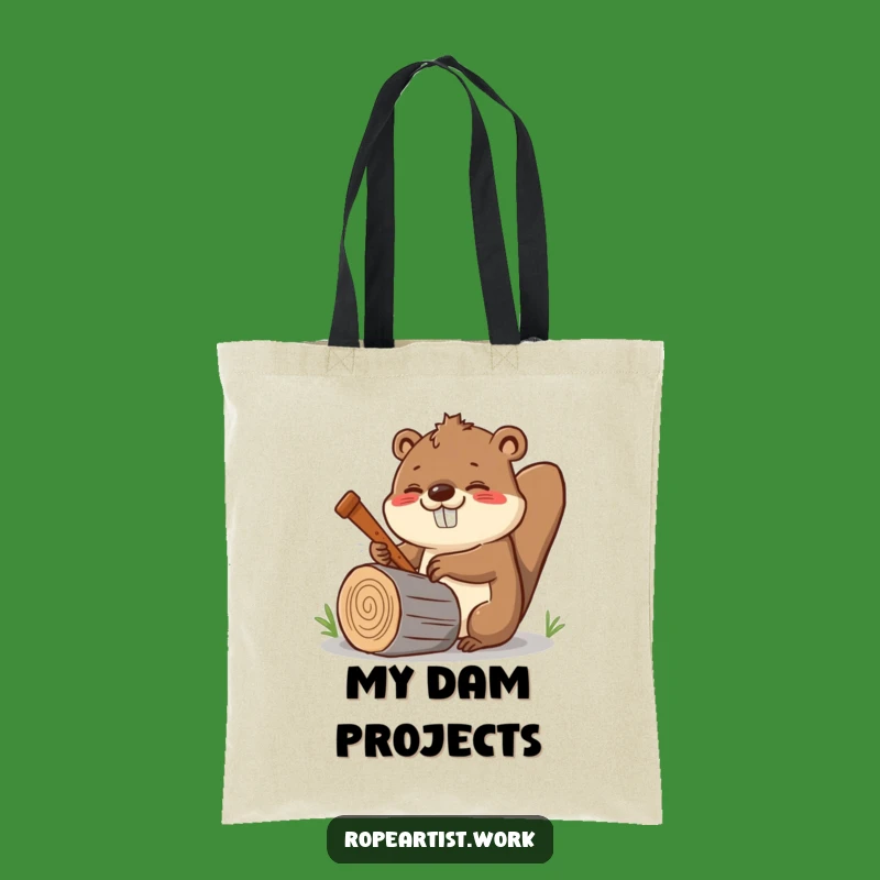 Funny Kawaii Beaver Tote Bag: Cheerful Sawyer Carry-All Gift