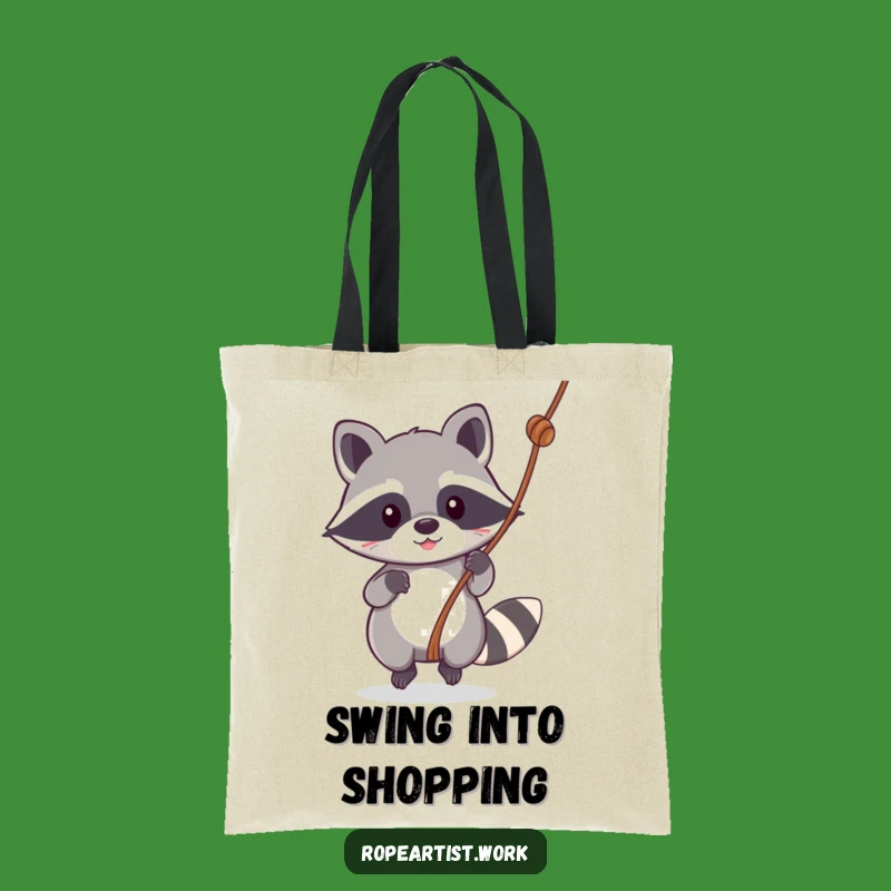 Funny Kawaii Raccoon Tote Bag: Carry Your Fun with a Swinging Animal for a Chic Gift